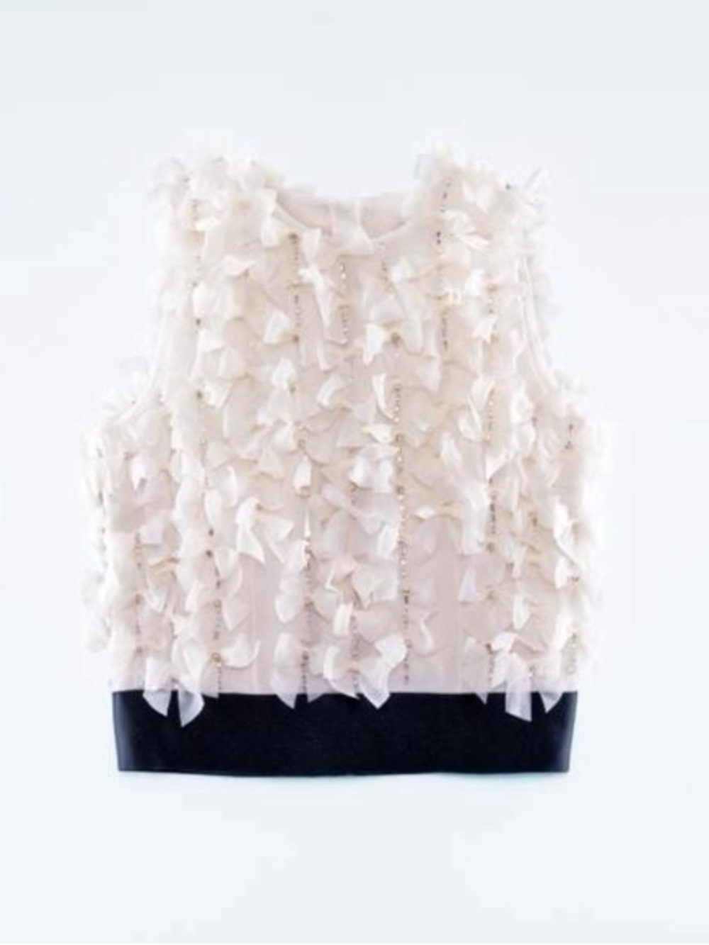 Giambattista Valli X H&M Ivory Sheer Top with Delicate Pink Tag